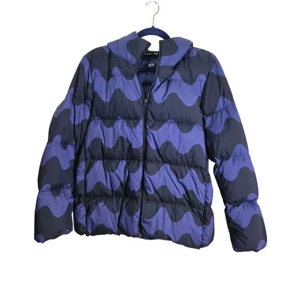 Uniqlo x Marimekko Ultra Light Down Cocoon Parka Hooded Jacket Size M - Picture 2 of 7